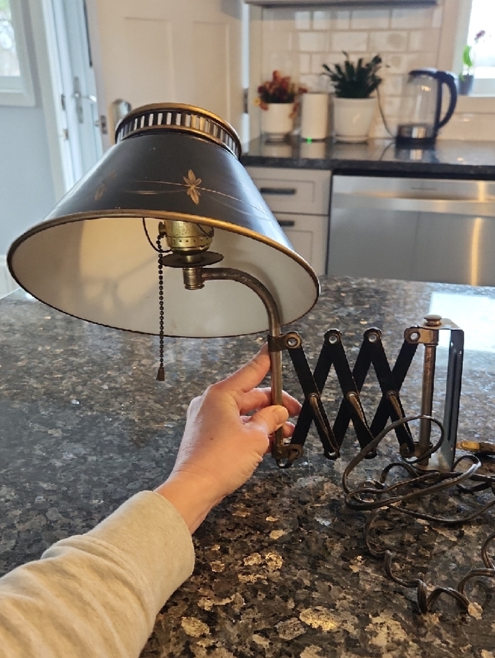 Vintage Black and Gold Wall Sconce Lamp - Home Accents - Picture 3 of 7